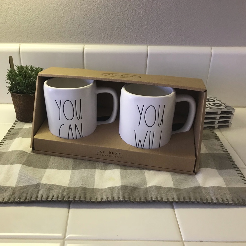 RAE DUNN You Can You Will Mug Set